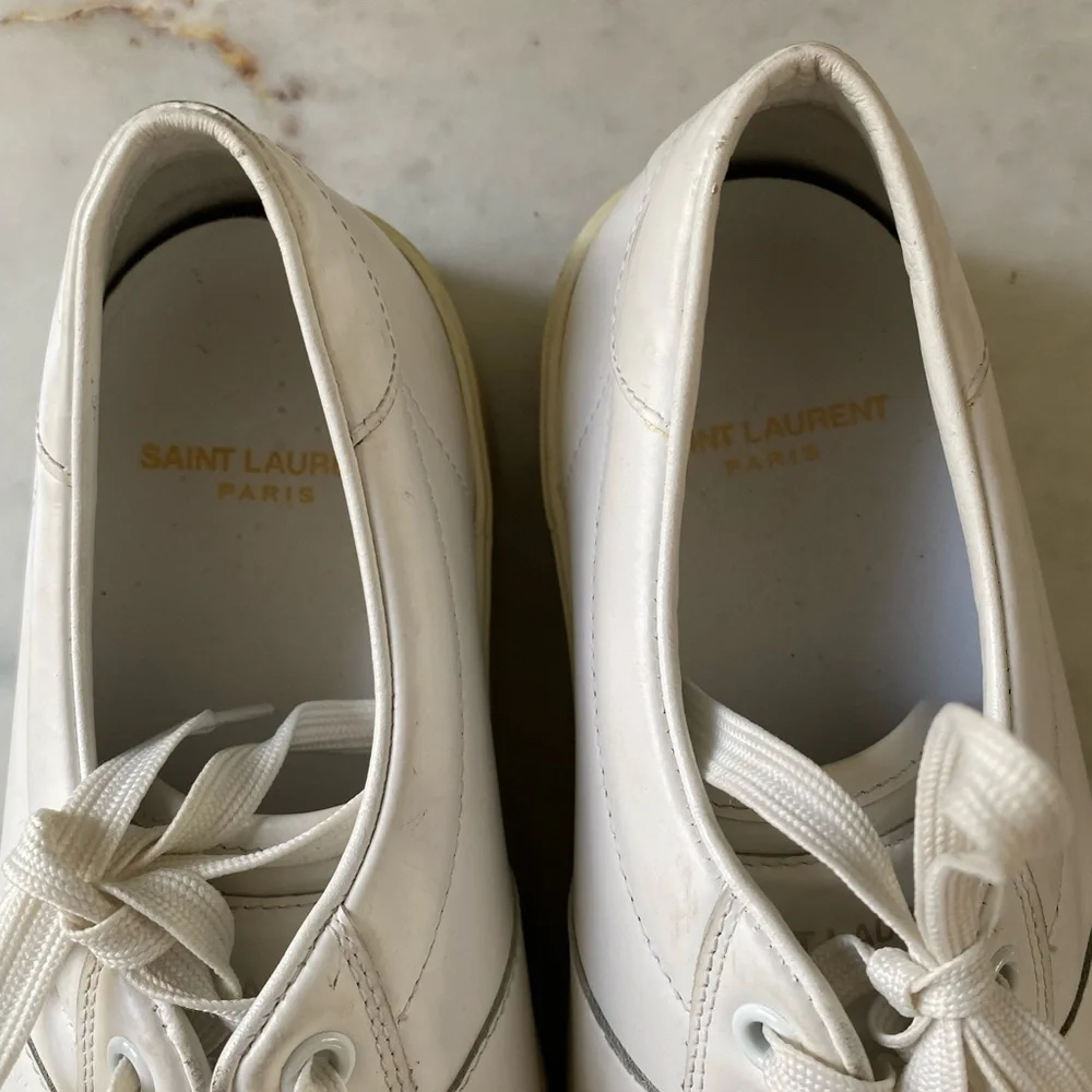 Saint Laurent Leather Low Top Sneakers-39.5 - Picture 5 of 6